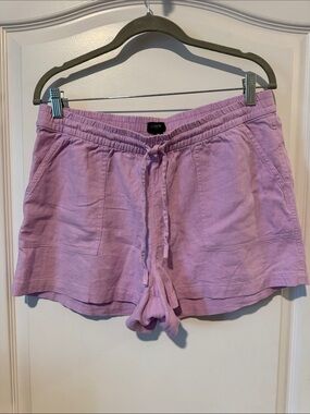 J Crew Lilac Linen Drawstring Shorts, pockets, medium/ large